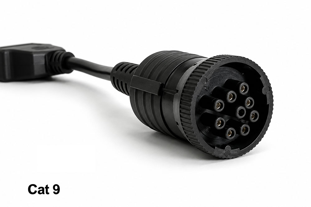 Caterpillar 9-pin diagnostic adapter for CATSCAN heavy equipment diagnostic scanner